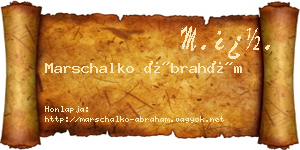 Marschalko Ábrahám névjegykártya